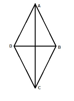 Geometry shape: diamond with diagonals