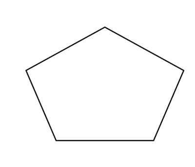 Geometric shape: empty pentagon