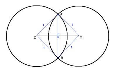 overlapping circles with diagonals