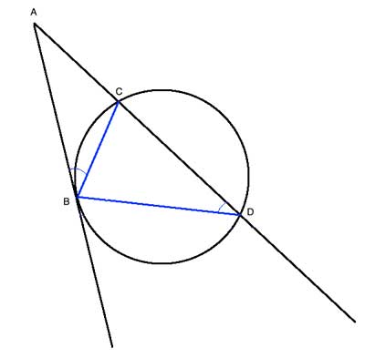 tangent-secant with triangles