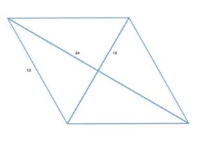 Parallelogram with diagonal lengths and side length