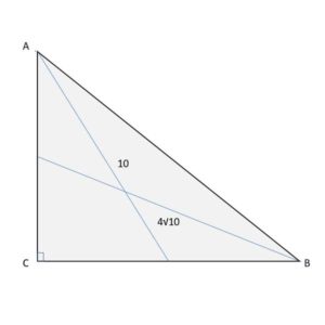 medians to in right triangles